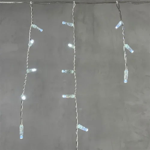 Гирлянда Бахрома с Колпачком 3,1 x 0,5 м Белая 220В, 120 LED, Провод Прозрачный ПВХ, IP65. Фото 2.