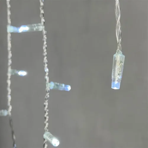 Гирлянда Бахрома с Колпачком 3,1 x 0,5 м Белая 220В, 120 LED, Провод Прозрачный ПВХ, IP65. Фото 3.