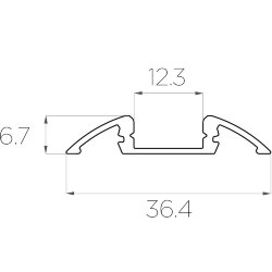 Профиль алюминиевый для порогов LC-LPP-0636-2 Anod