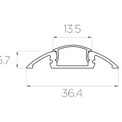 Профиль алюминиевый для порогов LC-LPP-0636-2 Anod