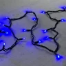 Гирлянда Нить 10м Синяя 220В, 75 LED, Провод Черный Каучук, IP65. Фото 2.