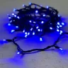 Гирлянда Нить 10м Синяя 220В, 75 LED, Провод Черный Каучук, IP65. Фото 5.