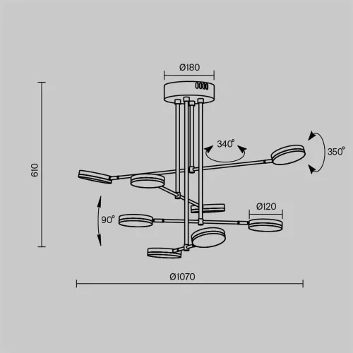 Подвесной светильник Fad 3000K 49Вт (Черный) - фото 3