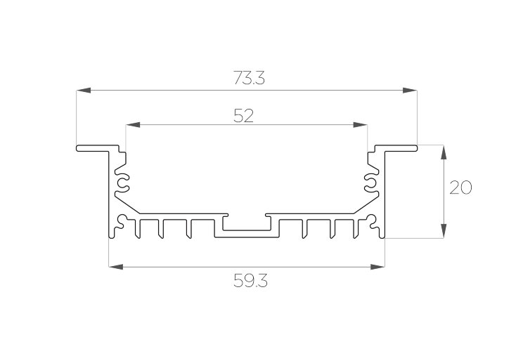 Профиль врезной алюминиевый LC-LPV-2073-2 Anod - фото 2
