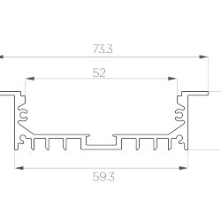 Профиль врезной алюминиевый LC-LPV-2073-2 Anod