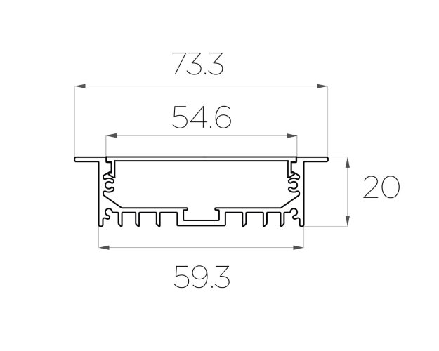 Профиль врезной алюминиевый LC-LPV-2073-2 Anod - фото 3