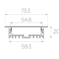 Профиль врезной алюминиевый LC-LPV-2073-2 Anod