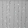 Гирлянда Занавес Облегченный c Колпачком 2 x 1 м Белый 220В, 200 LED, Провод Черный Каучук 2,3мм, IP65. Фото 1.