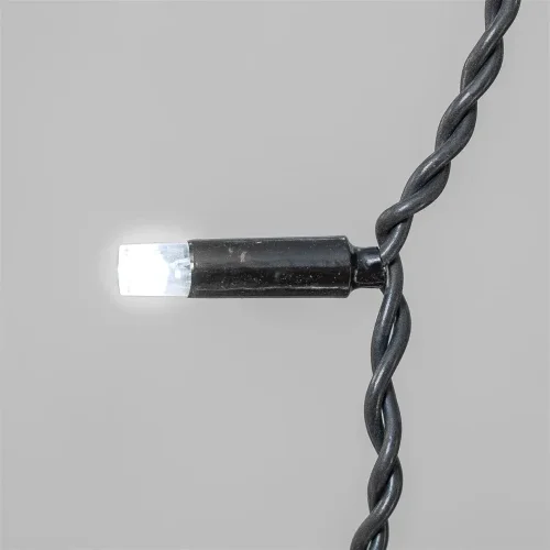 Гирлянда Занавес Облегченный c Колпачком 2 x 1 м Белый 220В, 200 LED, Провод Черный Каучук 2,3мм, IP65. Фото 2.
