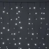 Гирлянда Занавес Облегченный c Колпачком 2 x 1 м Белый 220В, 200 LED, Провод Черный Каучук 2,3мм, IP65. Фото 3.