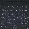 Гирлянда Занавес Облегченный c Колпачком 2 x 1 м Белый 220В, 200 LED, Провод Черный Каучук 2,3мм, IP65. Фото 5.