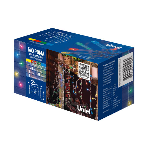 ULD-B2005-048-DTA MULTI IP20 Бахрома светодиодная, 2м, 48 светодиодов, Разноцветный свет, Провод прозрачный - фото 13