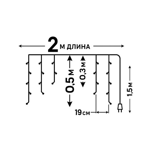 ULD-B2005-048-DTA MULTI IP20 Бахрома светодиодная, 2м, 48 светодиодов, Разноцветный свет, Провод прозрачный - фото 14