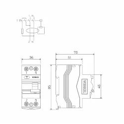 Устройство защитного отключения (УЗО) 1P+N 40 А 300 mA AC 6 kA W912P404