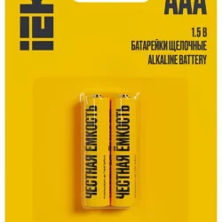 Элемент питания алкалиновый AAA/LR03 Alkaline (блист.2шт) IEK ABT-LR03-OP-L02