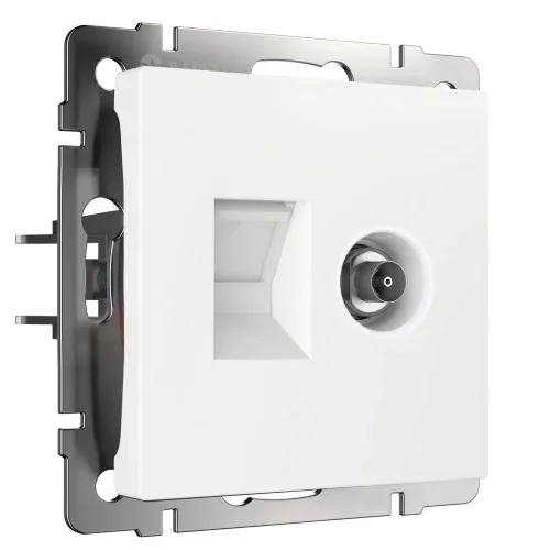 Розетка ТВ+Ethernet RJ-45 6 cat. (белый) W1181301 - фото