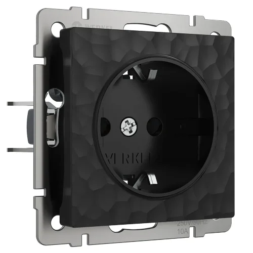 Розетка с заземлением (Hammar черный) W1271008 - фото