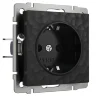Розетка с заземлением (Hammar черный) W1271008 - фото