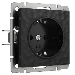 Розетка с заземлением (Hammar черный) W1271008