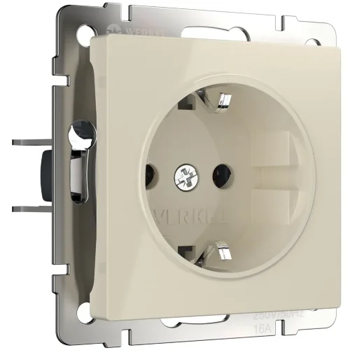 Розетка с заземлением (слоновая кость) W1171003 - фото