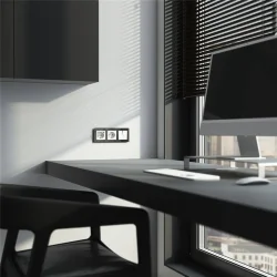 Выключатель двухклавишный проходной с подсветкой (белый) W1122101