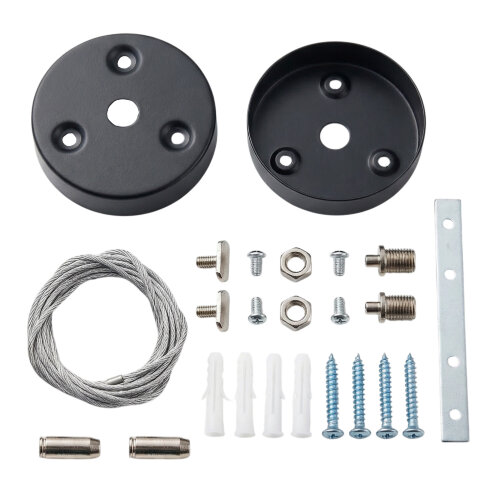 UFL-N10H 1.5M SET BLACK Комплект для подвесного монтажа для светильника серии ULO-N, длина троса 1.5м, Цвет черный - фото 1