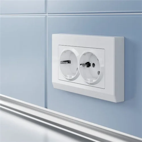 Рамка из поликарбоната для двойной розетки Stark белый W0081801 - фото 2