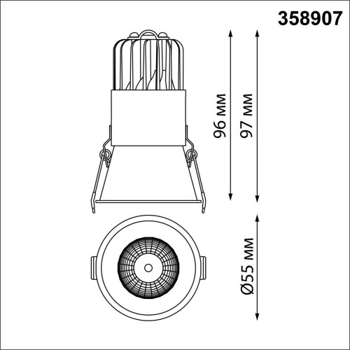 Встраиваемый светодиодный светильник с переключателем цветовой температуры «Novotech» 358907, серия: LANG. Фото 3.