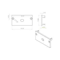 Заглушка с отверстием для профиля LC-LP-2040 (173)
