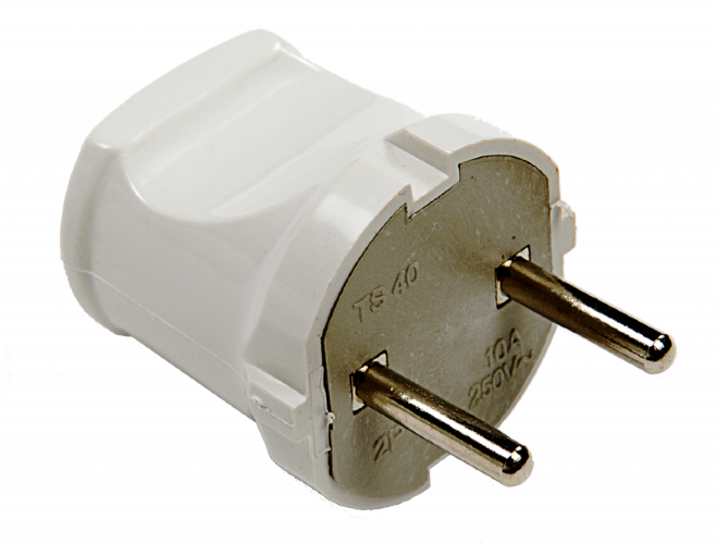 Вилка прямая 10А белая 4142 IN HOME - Фото 2