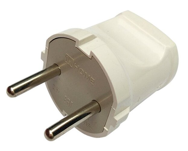 Вилка прямая 10А белая 4142 IN HOME - Фото 2