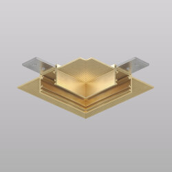 Угловой элемент трека SHINE HIDE для ГКЛ 12,5 мм, 90°, потолок–потолок, сатинированная латунь, алюминий, Denkirs TR5705-SB