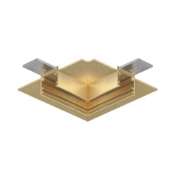 Угловой элемент трека SHINE HIDE для ГКЛ 12,5 мм, 90°, потолок–потолок, сатинированная латунь, алюминий, Denkirs TR5705-SB