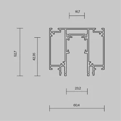 Шинопровод встраиваемый для натяжного потолка Technical TRX034D-422B (Черный) TRX034D-422B