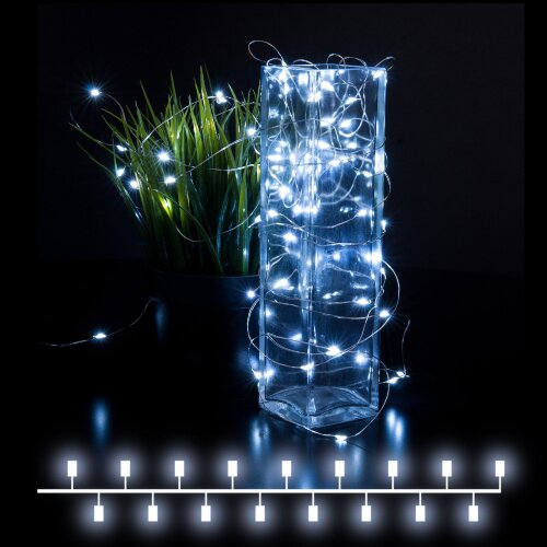 Светодиодная гирлянда нить "Роса" белый 5м IP20 - фото 1