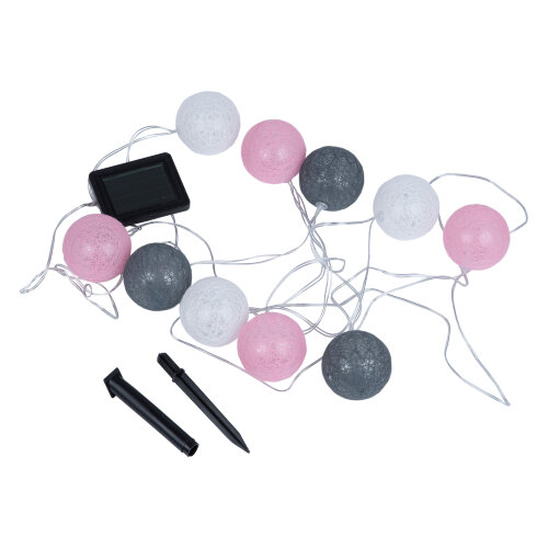 USL-S-230-PM1800 COTTON BALLS-1 Садовая гирлянда на солнечной батарее Клубки, 10 светодиодов, Теплый белый свет, 1xАА Ni-Mh аккумулятор в-к, IP44, TM Uniel - фото 2