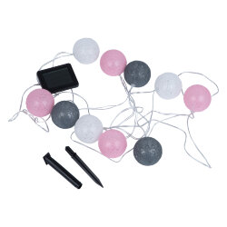 USL-S-230-PM1800 COTTON BALLS-1 Садовая гирлянда на солнечной батарее Клубки, 10 светодиодов, Теплый белый свет, 1xАА Ni-Mh аккумулятор в-к, IP44, TM Uniel