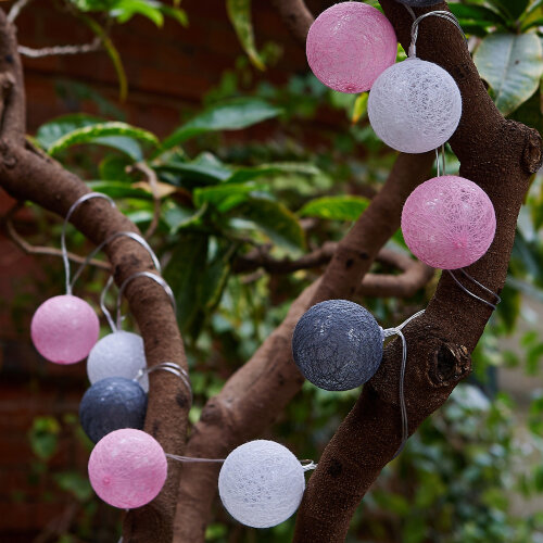 USL-S-230-PM1800 COTTON BALLS-1 Садовая гирлянда на солнечной батарее Клубки, 10 светодиодов, Теплый белый свет, 1xАА Ni-Mh аккумулятор в-к, IP44, TM Uniel - фото 9