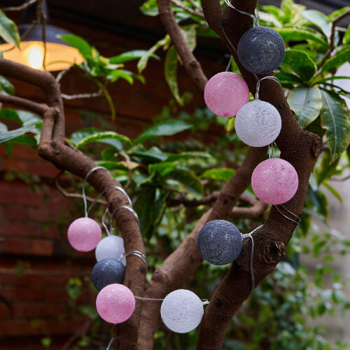 USL-S-230-PM1800 COTTON BALLS-1 Садовая гирлянда на солнечной батарее Клубки, 10 светодиодов, Теплый белый свет, 1xАА Ni-Mh аккумулятор в-к, IP44, TM Uniel - фото 13