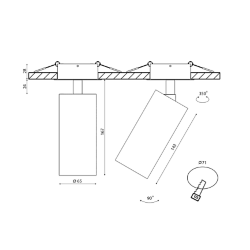 'Крепление сменное М4 для светильников VILLY, поворотное встраиваемое, цвет Черный, VL-M4-BL 003419