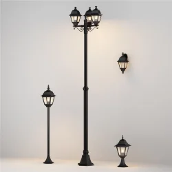 Садово-парковый светильник Abbey Road E27х3 60Вт IP 44 (Черный)
