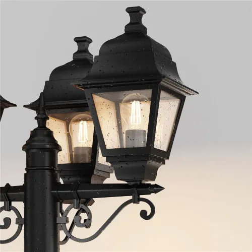 Садово-парковый светильник Abbey Road E27х3 60Вт IP 44 (Черный) - фото 5