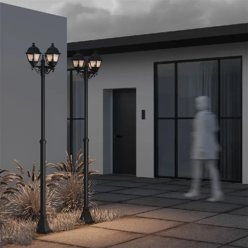 Садово-парковый светильник Abbey Road E27х3 60Вт IP 44 (Черный) - фото 6