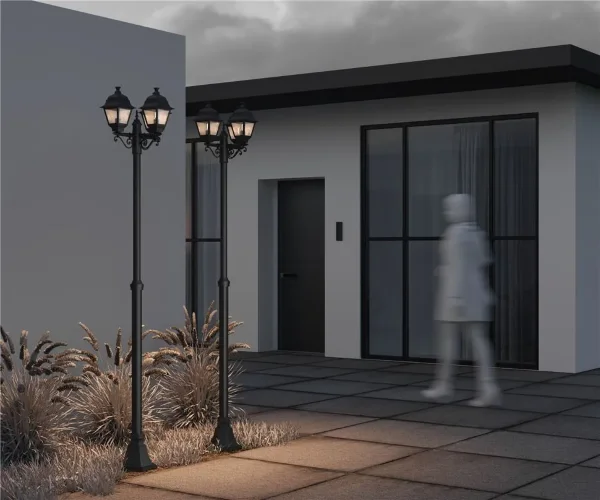 Садово-парковый светильник Abbey Road E27х3 60Вт IP 44 (Черный) - фото 7