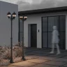 Садово-парковый светильник Аббатская дорога / Abbey Road E27х3 60Вт IP 44 (Черный) O003FL-03B - фото 6
