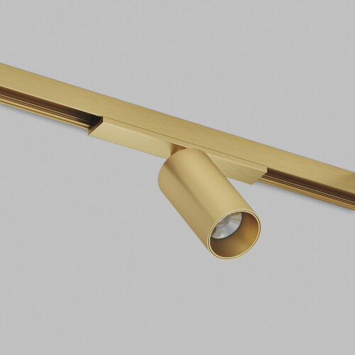 DK5740-SB Светильник для трека SHINE SPOT со светодиодом, D35*H70, 48V DC, 6W, RA?90, 3000K, IP20, сатинированная латунь, алюминий. Фото 2