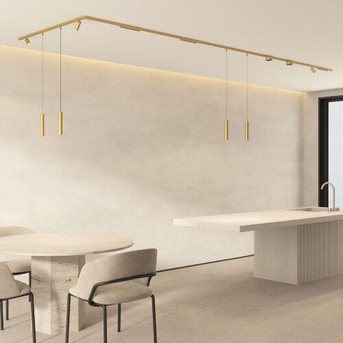 DK5740-SB Светильник для трека SHINE SPOT со светодиодом, D35*H70, 48V DC, 6W, RA?90, 3000K, IP20, сатинированная латунь, алюминий. Фото 6