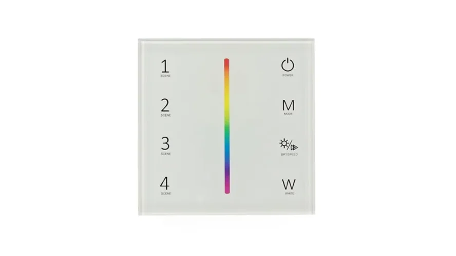 Сенсорная панель T4-1 White IC63 (12-24V, 4x3A, 4x(36-72W), RGBW, RF 2.4GHz) - фото I
