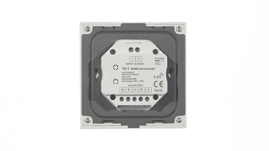 Сенсорная панель T4-1 White IC63 (12-24V, 4x3A, 4x(36-72W), RGBW, RF 2.4GHz) - фото II