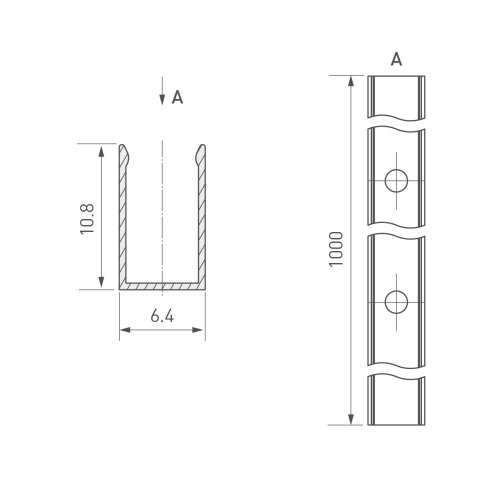 Профиль AURORA-1206-1000 ANOD (Arlight, Алюминий) - фото 2